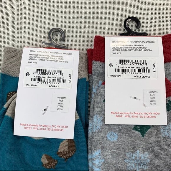 Club Room Mens Holiday Crew Socks Three Pairs One Size - Picture 4 of 8